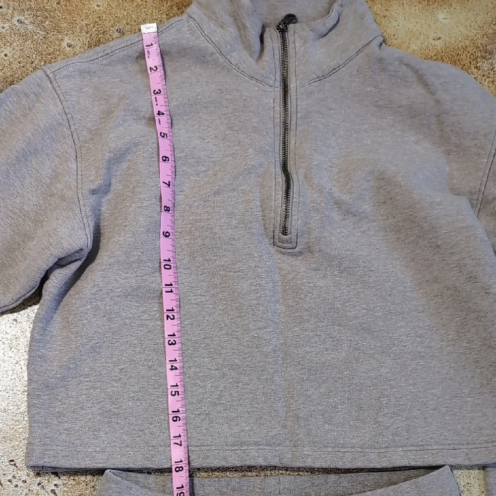 Girlfriend Collective Cotton Sweat Set Pants Joggers Pullover Sand Size M - Picture 2 of 15